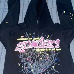 Spyder Black Hoodie with Colorful Web Design